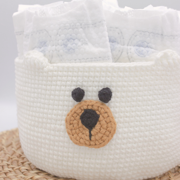 Diaper Crochet Basket - Hand Made Organizer